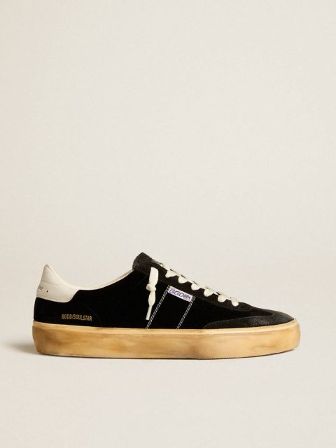 Soul Star In Black Velvet With White Leather Heel Tab Ggdb Classics Women Golden Goose
