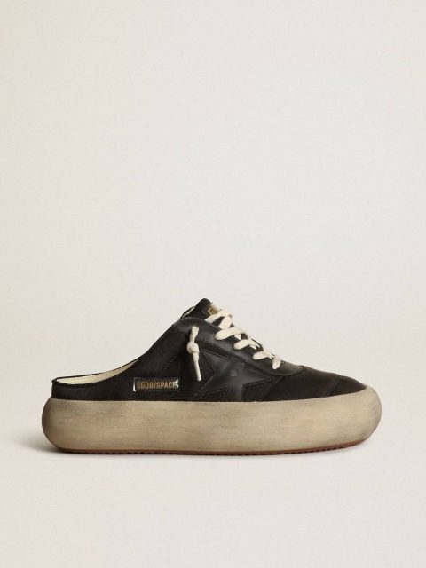 Space-Star Golden Goose Women Women's Space-Star Sabots With Leather Star And Shearling Lining