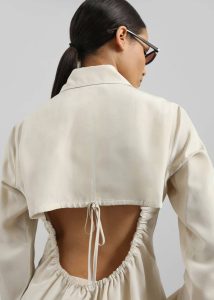 Sportmax Teoria Cut-Out Shirt - Ivory The Frankie Shop Tops Beige Women - Image 3