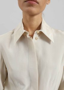 Sportmax Teoria Cut-Out Shirt - Ivory The Frankie Shop Tops Beige Women - Image 5