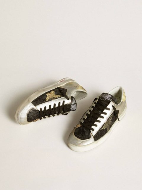 Stardan Lab In Silver Leather And Mesh With Golden Star And Heel Tab Stardan Men Golden Goose - Image 2