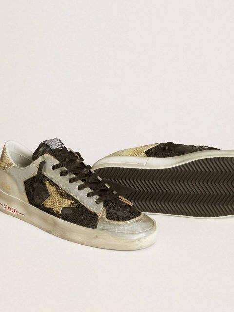 Stardan Lab In Silver Leather And Mesh With Golden Star And Heel Tab Stardan Men Golden Goose - Image 3