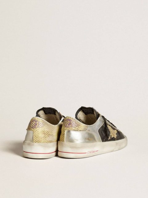 Stardan Lab In Silver Leather And Mesh With Golden Star And Heel Tab Stardan Men Golden Goose - Image 4