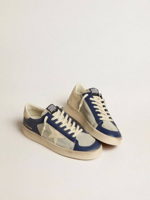 Stardan Men Men’s Stardan In Grey And Blue Leather With Cream-Colored Star And Heel Tab Golden Goose - Image 2