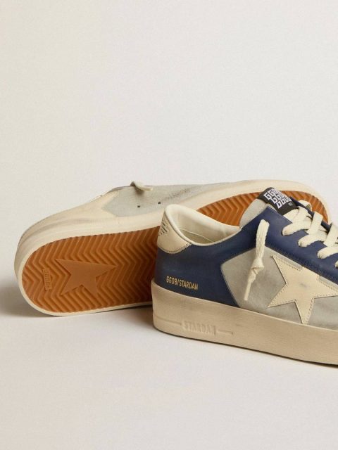 Stardan Men Men’s Stardan In Grey And Blue Leather With Cream-Colored Star And Heel Tab Golden Goose - Image 3