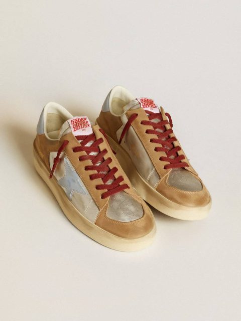 Stardan Men's Silver Stardan Ltd With Light Blue Leather Star And Nubuck Inserts Golden Goose Men - Image 2