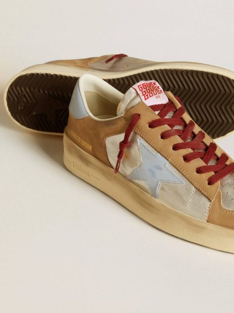 Stardan Men's Silver Stardan Ltd With Light Blue Leather Star And Nubuck Inserts Golden Goose Men - Image 3