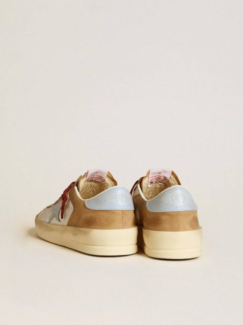 Stardan Men's Silver Stardan Ltd With Light Blue Leather Star And Nubuck Inserts Golden Goose Men - Image 4