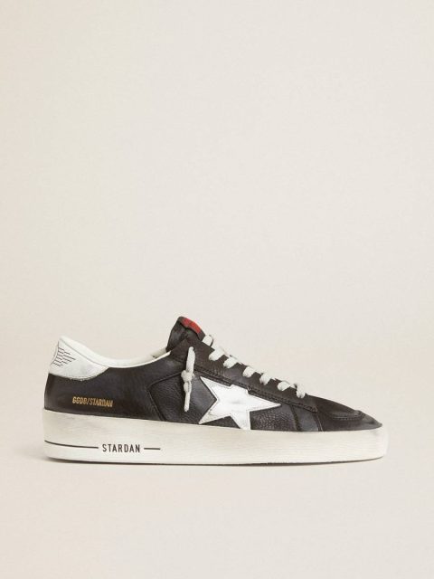 Stardan Stardan In Black Nubuck And Mesh With Gray Leather Star And Heel Tab Men Golden Goose