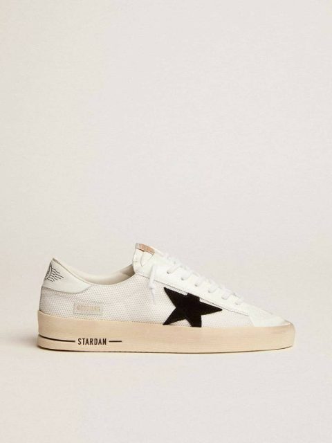 Stardan With White Leather And Mesh Inserts And Black Suede Star Women Golden Goose Stardan