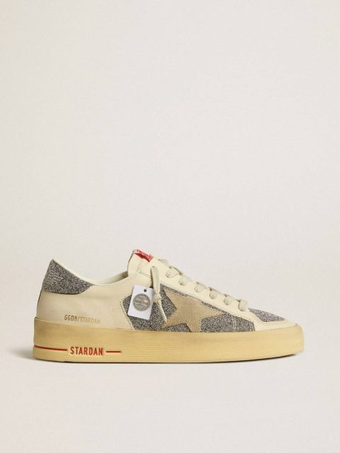 Stardan Women's Stardan In Suede With Sand Star And Silver Swarovski Crystal Inserts Golden Goose Women