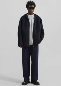 Stephen Pleated Denim Trousers - Navy Bottoms Blue The Frankie Shop Men - Image 2