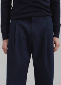Stephen Pleated Denim Trousers - Navy Bottoms Blue The Frankie Shop Men - Image 3