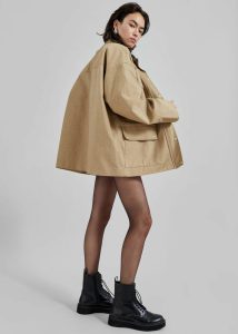 Stevan Contrast Collar Cargo Jacket - Beige The Frankie Shop Women Outerwear Beige - Image 3