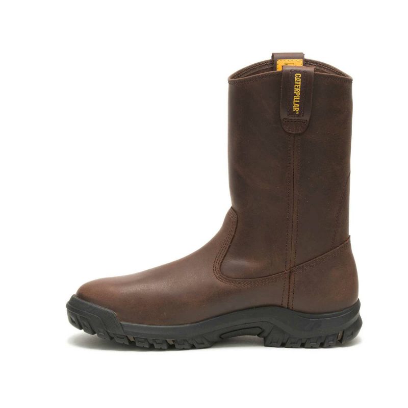 Summer Brown Men Cat Men's Drawbar Steel Toe Work Boot Boots - Image 4