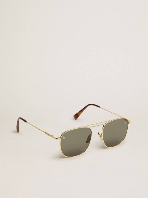 Sunglasses Aviator Sunglasses With Gold Frame And Green Lenses Golden Goose Gold Women