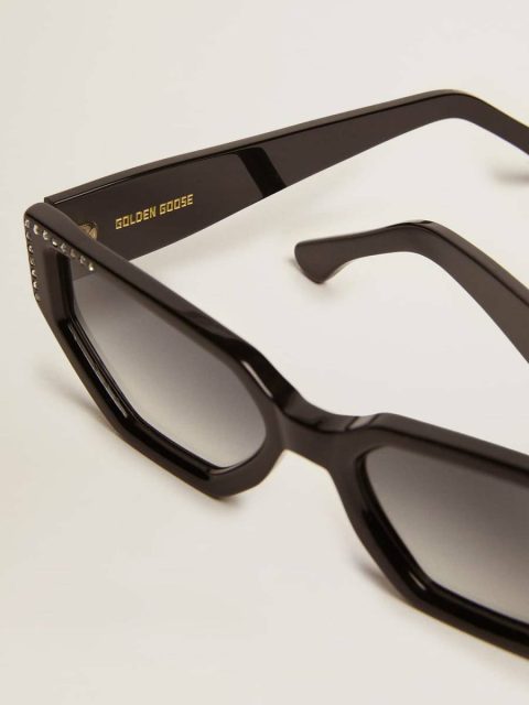 Sunglasses Black Sunglasses Rectangular Model With Black Frame And Crystals Golden Goose Women - Image 2
