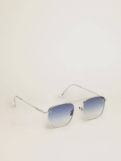 Sunglasses Women Golden Goose Silver Sunframe Roger Aviator Model With Silver Frame