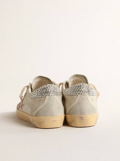 Super-Star Ecru Golden Goose Super-Star Ltd In Ecru With Swarovski Crystal Heel Tab Women - Image 4