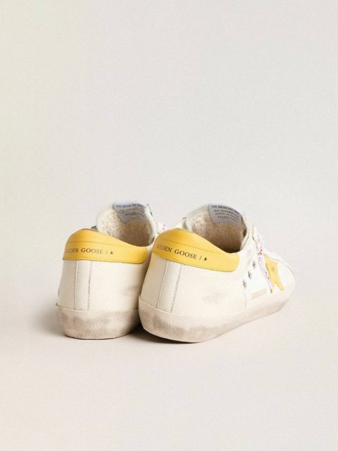 Super-Star Golden Goose Men Men’s Super-Star In Mesh And Nappa Leather With Yellow Leather Star And Heel Tab - Image 4