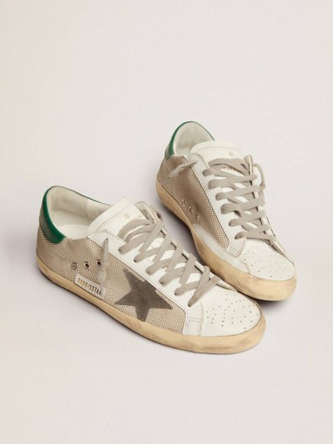 Super-Star Golden Goose Men's Super-Star In Light Silver Mesh With Gray Star Men - Image 2