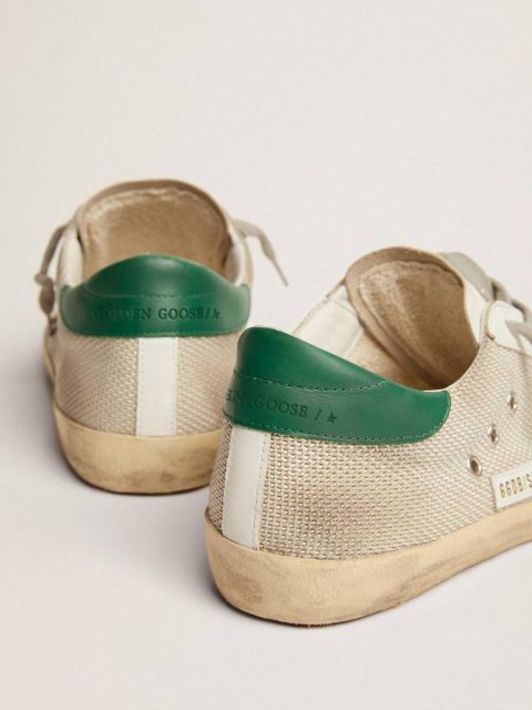Super-Star Golden Goose Men's Super-Star In Light Silver Mesh With Gray Star Men - Image 5
