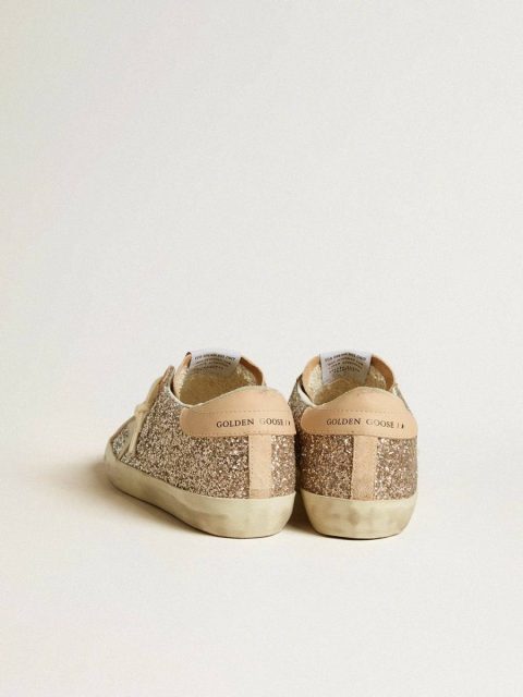 Super-Star Golden Goose Women Women’s Super-Star In Silver Glitter With Leather Star And Heel Tab - Image 4