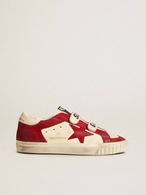 Super-Star Golden Goose Women's Old School In Nappa With Red Nubuck Star And Nappa Heel Tab Women