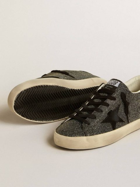 Super-Star Golden Goose Women’s Super-Star In Black Swarovski Crystals With Black Suede Star Women - Image 3