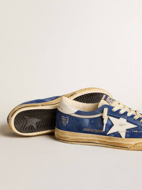 Super-Star In Blue Suede With White Leather Star And Heel Tab Super-Star Golden Goose Men - Image 3