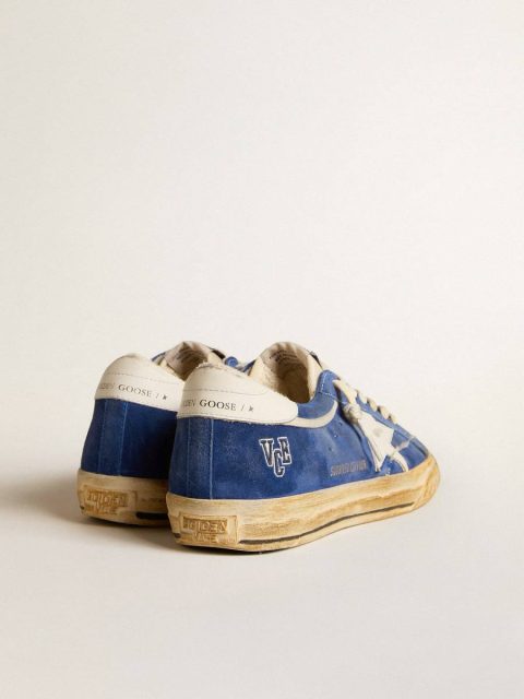 Super-Star In Blue Suede With White Leather Star And Heel Tab Super-Star Golden Goose Men - Image 4