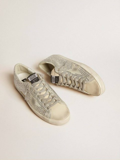 Super-Star In Nubuck With Swarovski Crystals And Ice-Gray Suede Star Golden Goose Women Super-Star - Image 2