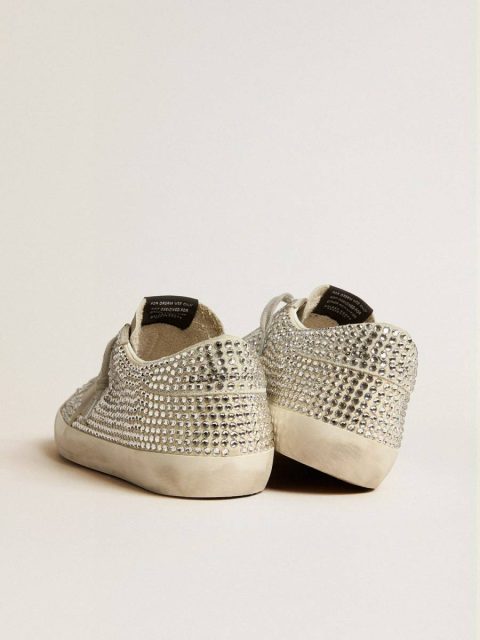 Super-Star In Nubuck With Swarovski Crystals And Ice-Gray Suede Star Golden Goose Women Super-Star - Image 4