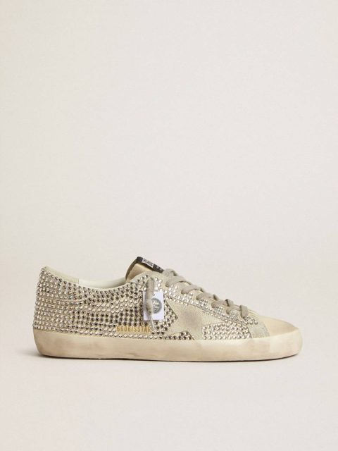 Super-Star In Nubuck With Swarovski Crystals And Ice-Gray Suede Star Golden Goose Women Super-Star