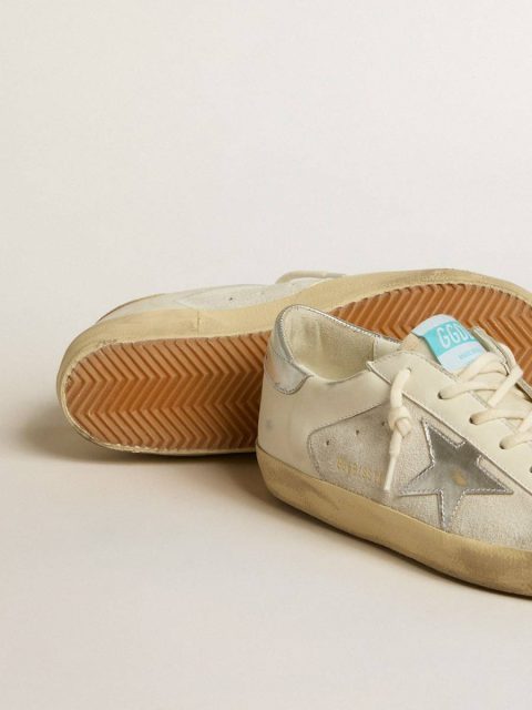 Super-Star In White Leather And Suede With Silver And Gold Leather Star Golden Goose Super-Star Women - Image 3