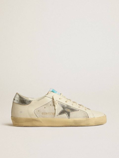 Super-Star In White Leather And Suede With Silver And Gold Leather Star Golden Goose Super-Star Women