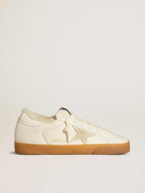 Super-Star In White Nappa With Suede Star And Shearling Lining Golden Goose Super-Star Women