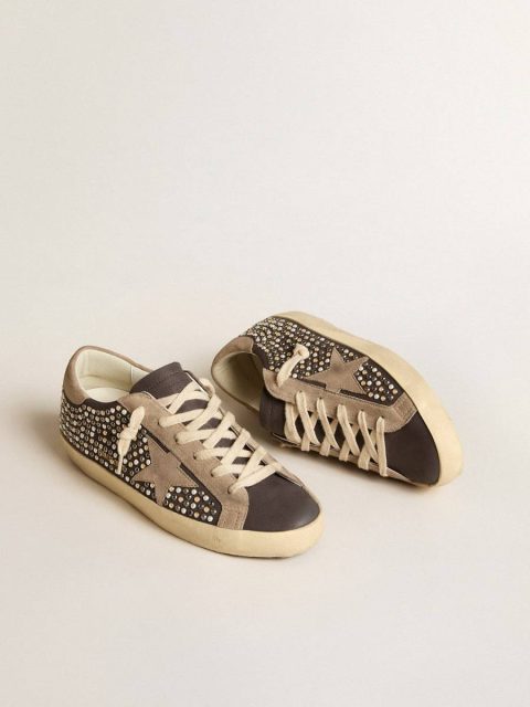 Super-Star Ltd In Gray Nubuck With Swarovski Pearls And Suede Star Super-Star Women Golden Goose - Image 2