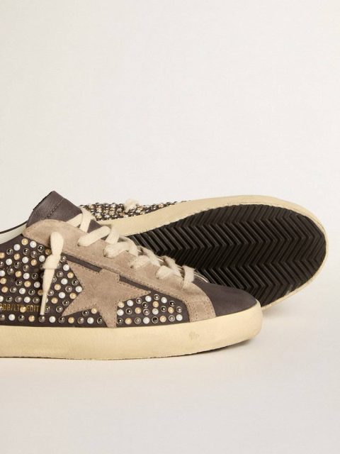 Super-Star Ltd In Gray Nubuck With Swarovski Pearls And Suede Star Super-Star Women Golden Goose - Image 3