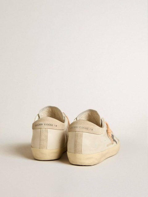 Super-Star Ltd In Leather With Beige Suede Star With Swarovski Studs Women White Golden Goose Super-Star - Image 5