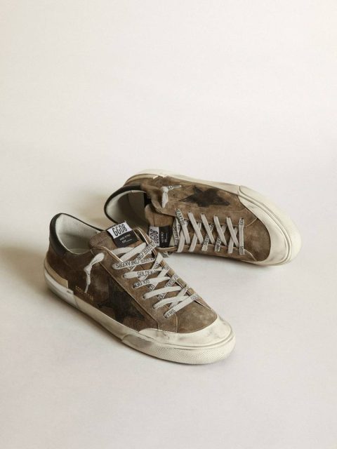Super-Star Ltd In Military-Green Suede With Screen-Printed Star Men Golden Goose Super-Star - Image 2
