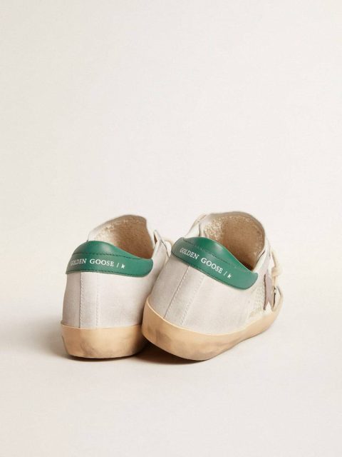 Super-Star Ltd In Suede With Pink Leather Star And Green Heel Tab Golden Goose Super-Star Women - Image 4