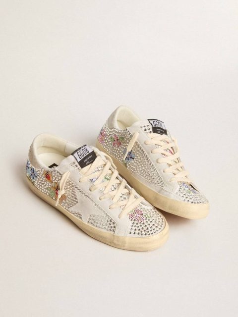 Super-Star Ltd In Swarovski Crystals With Suede Star And Heel Tab Golden Goose Women Super-Star - Image 2