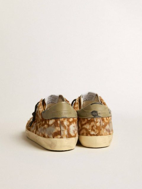 Super-Star Men’s Super-Star Lab In Leopard Pony Skin With Gold Star And Gray Heel Tab Golden Goose Men - Image 4