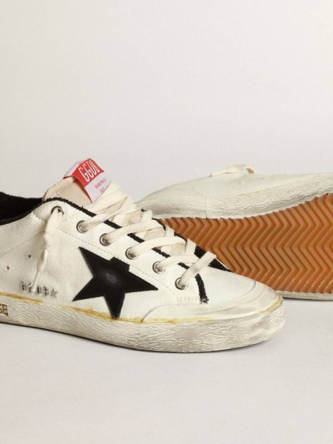 Super-Star Men's Super-Star Ltd In Beige Canvas With Black Star Men Golden Goose - Image 3