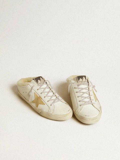 Super-Star Sabot Golden Goose Women’s Super-Star Sabots With Gold Suede Star And Shearling Lining Women - Image 2