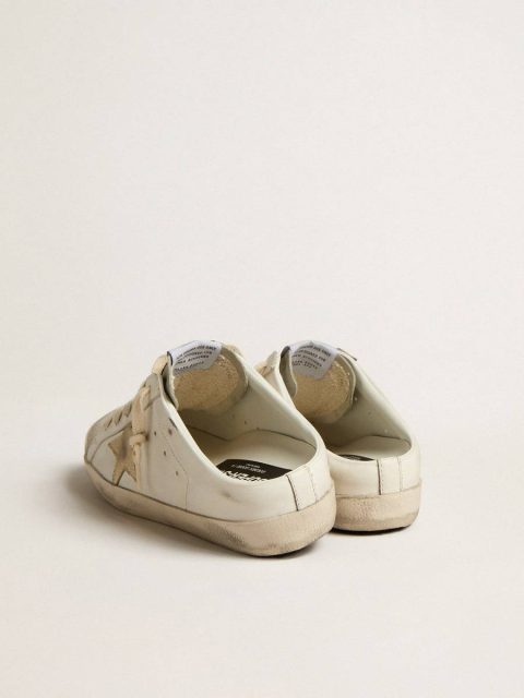 Super-Star Sabots With Platinum Star And Ice-Gray Suede Tongue Super-Star Sabot Golden Goose Women White - Image 4