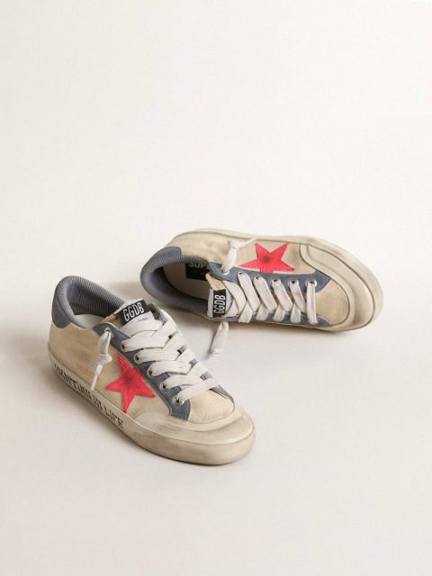 Super-Star Super-Star Penstar Ltd In Canvas With Lobster-Colored Suede Star Women Golden Goose - Image 2