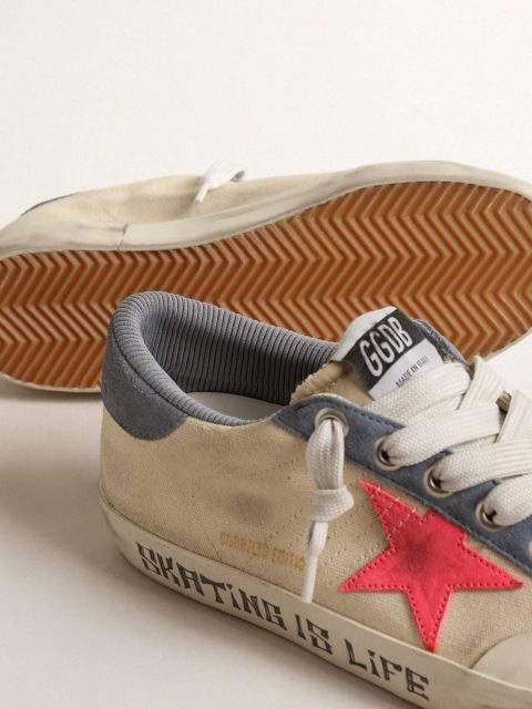 Super-Star Super-Star Penstar Ltd In Canvas With Lobster-Colored Suede Star Women Golden Goose - Image 3