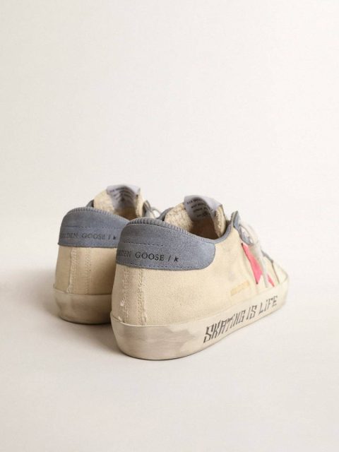 Super-Star Super-Star Penstar Ltd In Canvas With Lobster-Colored Suede Star Women Golden Goose - Image 4
